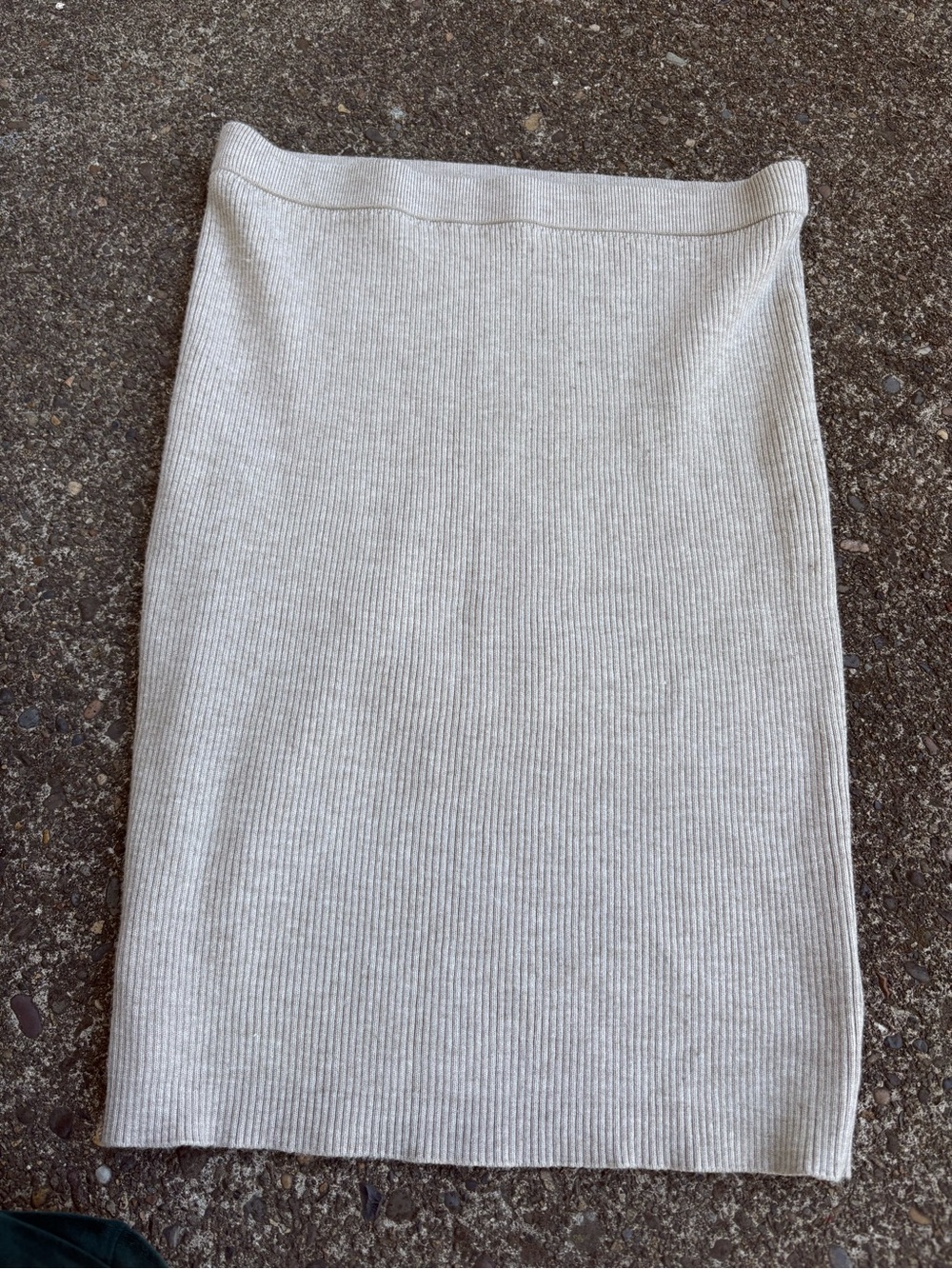 Ribbed Pencil Skirt in Light Neutral